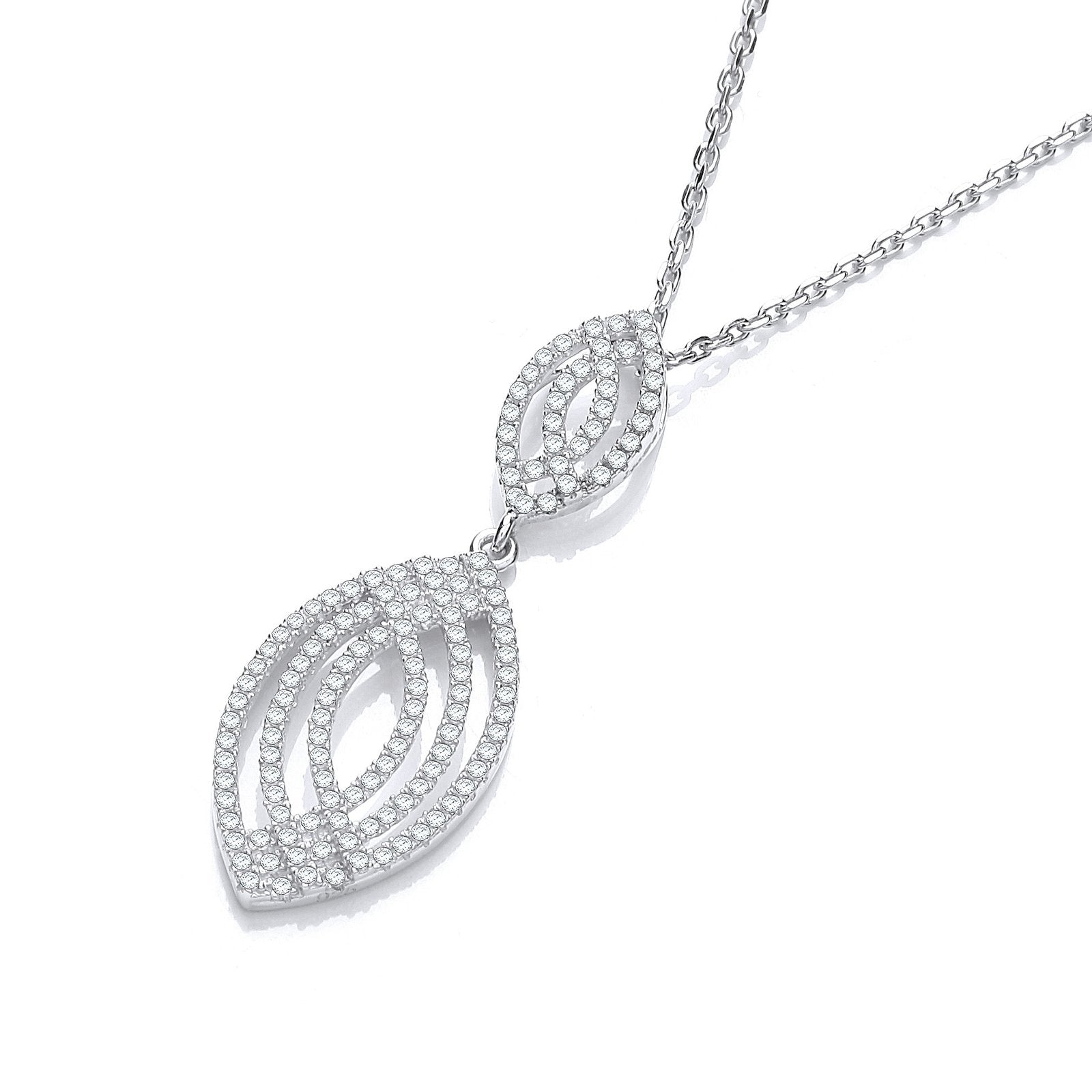 Micro Pave' Fancy Cubic Zirconia Pendant with 18" Chain - Fine Necklace - Certified Authentic – Luxury Jewellery by Im